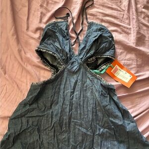 Stylish Denim Halter Shirt
